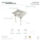 Kingston Brass 36X22 Marble Vanity Top W/ Acrylic Feet Combo, Marble/Brass KVPB36MASQ7 - alternate 4